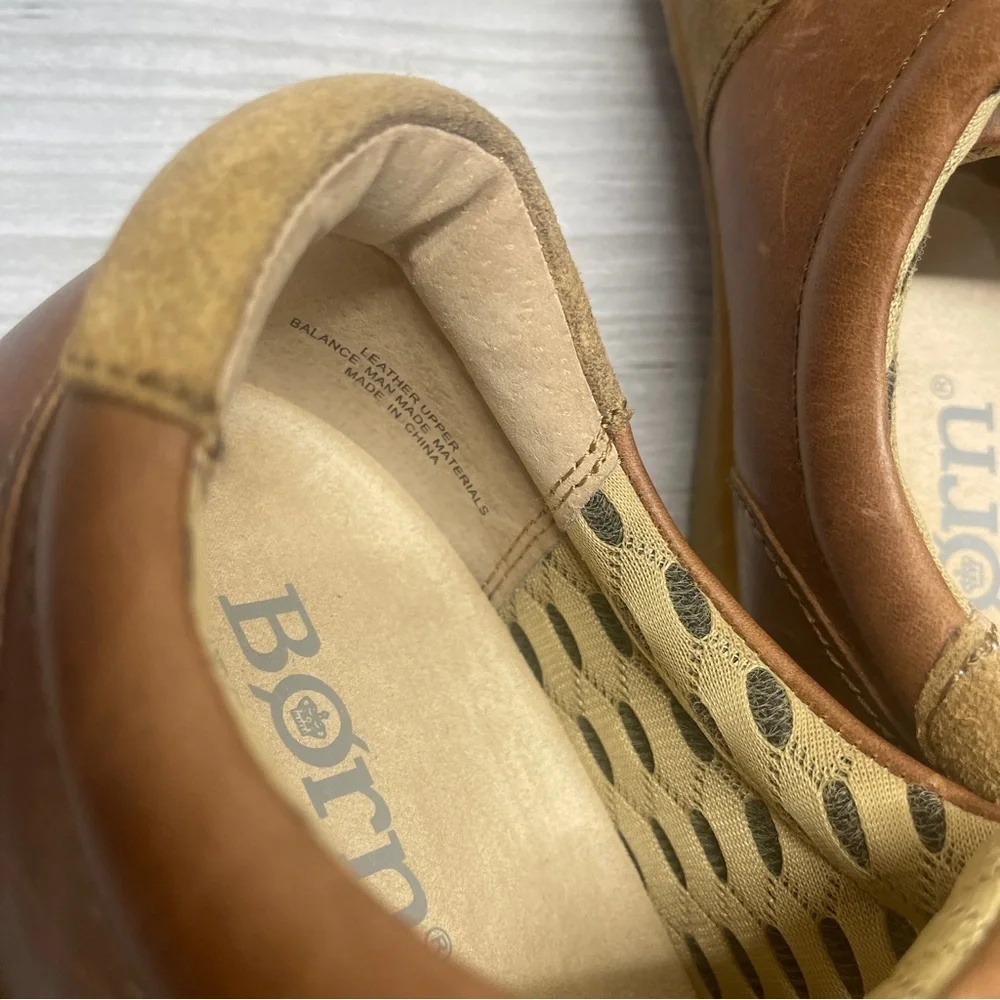 Born Ashram II Brown Leather Lace-Up Comfort Sneakers Men’s Size 12